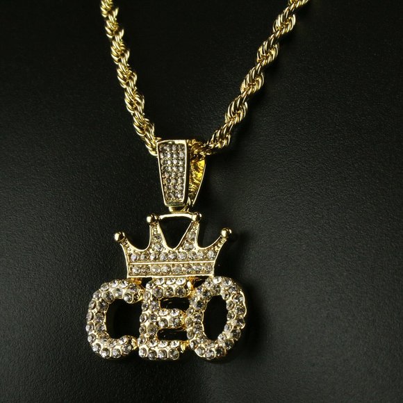 14k Gold CEO 24" Rope Chain + Pendant